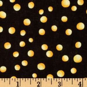  44 Wide Best Of Mary Lou Dots Black/Yellow Fabric By The 