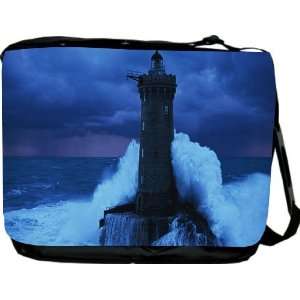  Lighthouse at Sunset Design Messenger Bag   Book Bag 