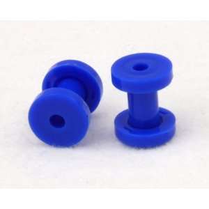    Pair of Blue Acrylic Screw on Tunnel Ear Plugs   6g: Jewelry