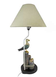 Nautical Seagull On Pilings Table Lamp Ocean Beach  