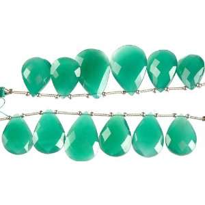  Faceted Green Chalcedony Briolette   