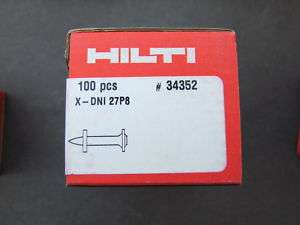 Box of 100 Hilti X DNI 27P8 GP Nails for DX460 BNIB  