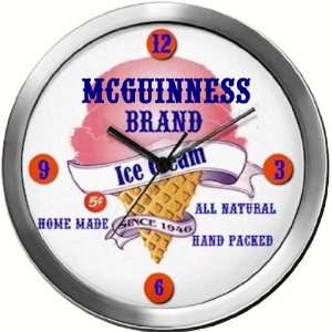  MCGUINNESS 14 Inch Ice Cream Metal Clock Quartz Movement 