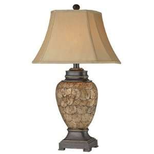  Urn Table Lamp with Shell Overlay (Set of 2): Home 