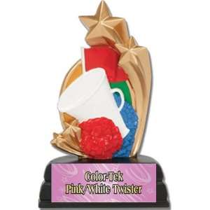 Custom Cheer leading Sport Star Resin Trophies PINK/WHITE COLOR TEK 