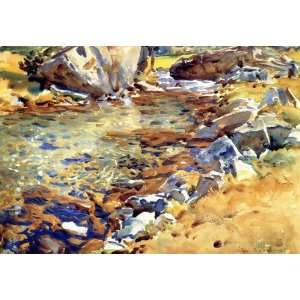   Singer Sargent   32 x 22 inches   Brook among Rocks: Home & Kitchen