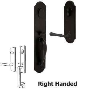 Rock ridge handleset with right handed sandcast brass manor lever in o