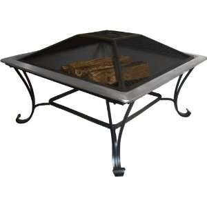  Square Brush Stainless Steel Fire Bowl   33: Patio, Lawn 