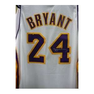 Bryant, Kobe Autographed/Hand Signed 24 White Lakers Swingman Jersey 