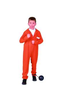 CHILDS CONVICT PRISONER JUMPSUIT BOYS HALLOWEEN COSTUME  