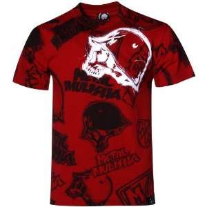  Metal Mulisha Red Unsettled T shirt (Medium): Sports 