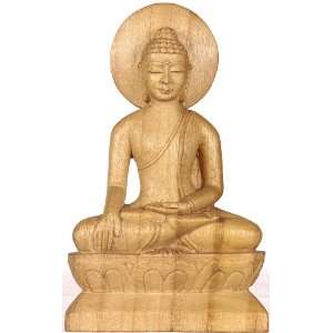  Buddha in Bhumisparsha Mudra   Gambhar Wood Sculpture from 