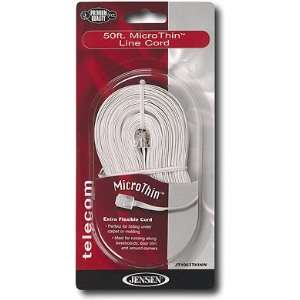  Jensen 50feet MicroThin Line Cord   White: Electronics