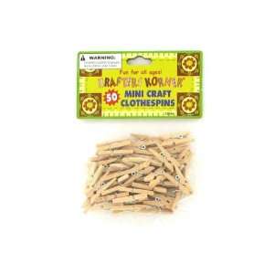  50 Pack miniature crafting wood clothespins   Case of 24 