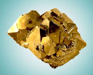 Brilliant Octahedral GOLDEN PYRITE Crystals   Peru  