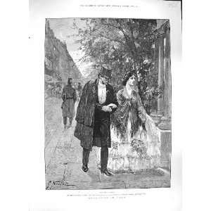  NICOLET PRINT 1889 SWEETBRIAR ROMANCE MAN WOMAN: Home 