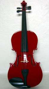 New Red Student 4/4 Violin Kit w Two Brazilwood Bows  