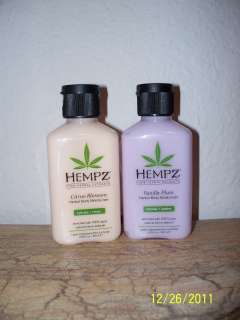 LOT 2 HEMPZ SUPRE TAN VANILLA PLUM & CITRUS BLOSSOM MOISTURIZER TRAVEL 