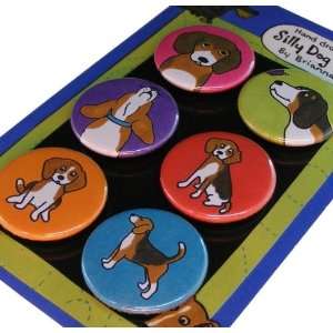  Beagle Silly Dog Magnet Set of 6: Office Products
