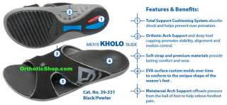 Spenco Kholo   Mens Support Sandal   Khaki   Slides with arch support 