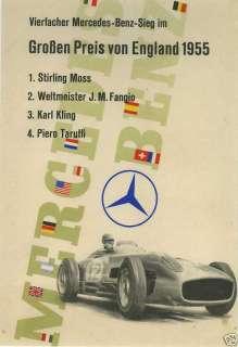 Moss Wins British GP Mercedes Benz Original Poster  