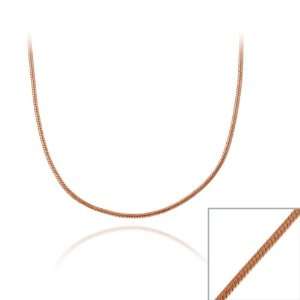   Rose Gold Over Silver 36 inch Round Snake Chain Necklace Jewelry