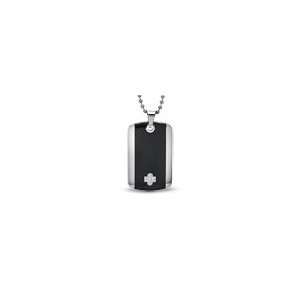  ZALES Mens Diamond Accent Dog Tag Pendant in Stainless 