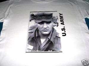 ELVIS PRESLEY U.S. ARMY T SHIRT WHITE SIZE LARGE NEW  