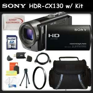 Sony HDR CX130 HD Flash Memory Camcorder (Black) w/ SSE Gift Package 