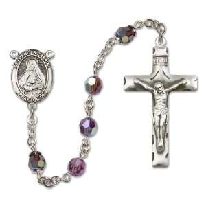  St. Frances Cabrini Amethyst Rosary Jewelry