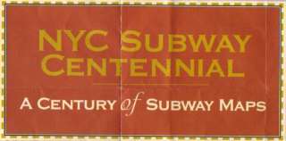 New York City Official MTA (subway) Centennial Map 1904 2004  