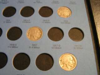 Collection set of Buffalo Nickels 1913 p to 1937 d s  