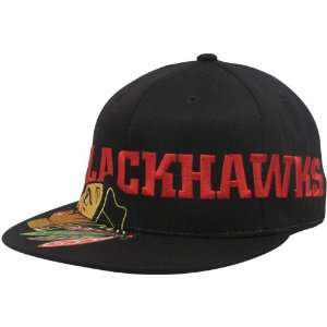   Chicago Blackhawks Black Side Strike 210 Fitted Hat: Sports & Outdoors