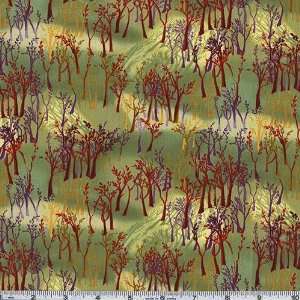   Whispering Woods Trees Jewel Fabric By The Yard Arts, Crafts & Sewing