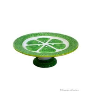   : Lime Fruit Summer Cake Pedestal Cake Stand Plate: Kitchen & Dining