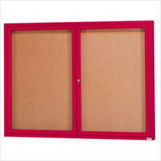 AARCO Enclosed Bulletin Board with Frame Bronze Anodized Aluminum 