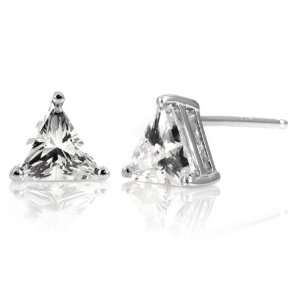    Adoreys Trillion Cut CZ Stud Earrings Emitations Jewelry