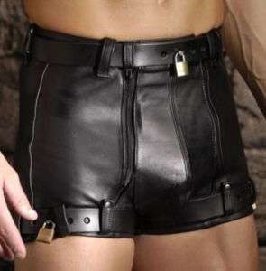 Mens Leather Chastity Shorts by Strict Leather  