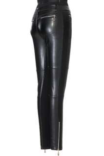 Black Faux Stretch Leather Skinny Pant US Si S^XL w1580  