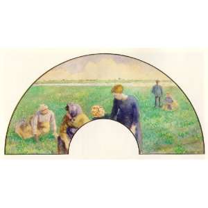 Oil Painting: Peasants Gathering Grasses: Camille Pissarro Hand Painte 