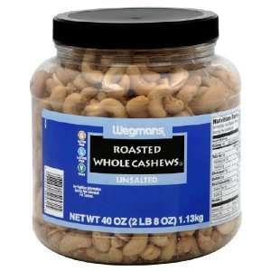  Wgmns Roasted Whole Cashews, Unsalted, Club Pack ,40 Oz 