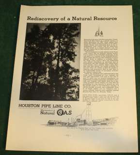 Vintage 1937 Houston Pipe Line Natural Gas Ad Fortune  