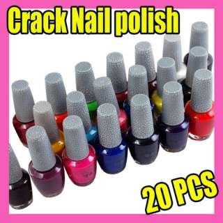 20 New Nail Art Crack Nail Polish Varnish Set F291  