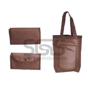    Foldable Pouch Reusable Grocery Bag 10 Pack   Brown
