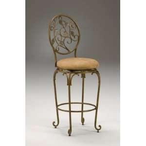   Country Style Swivel Antique Gold Finish Bar Stool
