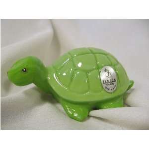 FENTON GLASS ANIMAL Turtle Chameleon Green POND BUDDIES:  