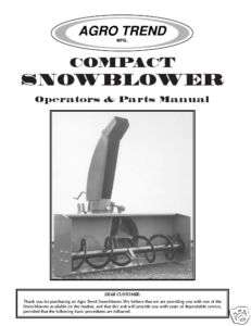 Kubota Snow Thrower Operator and Parts Manual. # C60  