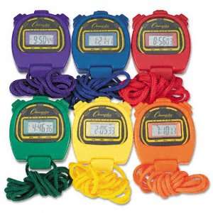 Champion Sports : Water Resistant Stopwatches, 1/100 Second, Assorted 