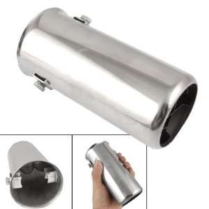   Car Auto Silver Tone Round Exhaust Muffler Extension Pipe: Automotive