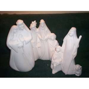   Family Nativty Pottery Style Ceramic Bisque Arts, Crafts & Sewing